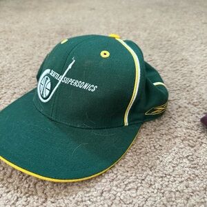 Reebok Green and Yellow Seattle Supersonics Hat